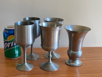 Pewter Chalice Cups & Vase - Hoffritz, Siam, Royal Holland