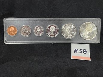 1965 Uncirculated Canadian Coin Set In Holder