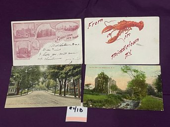 Set Of 4 Antique Middletown, New York Antique Postcards