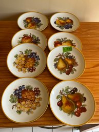 Set Of 8 Mitterteich Bavaria Fruit Plates VINTAGE Germany