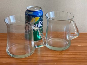 Pair Of Sleek Glass Mugs