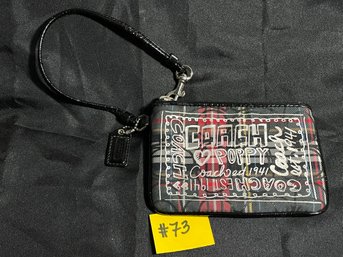 Coach 'poppy' Wristlet - Red, Black, Silver Tartan Plaid