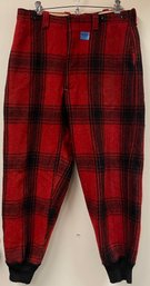 Vintage Wool Black & Red Buffalo Plaid Hunting Pants 34' Waist