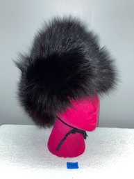 Super Fuzzy Real Fox Fur Hat - Vintage