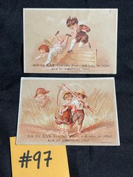 XXX Electric Soap Victorian Advertising Trade Cards (Set Of 2)