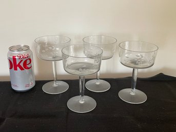 Set Of 4 Vintage Champagne Glasses