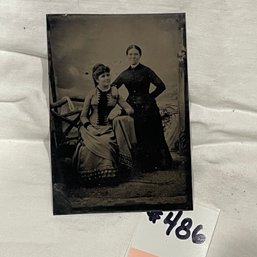 'The Two Smiley Ladies' Antique Tintype Photo