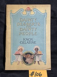 'Dainty Deserts For Dainty People' 1915 Knox Gelatine Antique Recipe Book