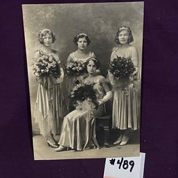 'The Bridal Party' Antique Photo Of Young Ladies