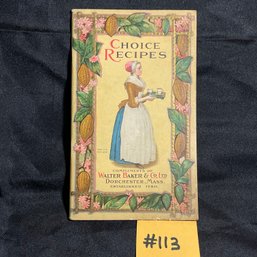 'Choice Recipes' 1924 Chocolate And Cocoa Recipes - Advertising Booklet