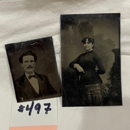 2 Antique Tintype Photos