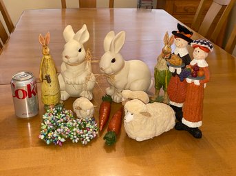 'The Pilgrims Came To Easter' Easter & Thanksgiving Decor Lot