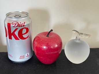 Stone & Glass Apple Paperweights - Great Teacher Gifts