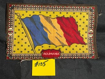 Antique ROMANIA (Roumania) Flag Tobacco Felt/Silk