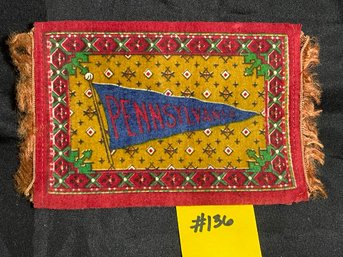 Antique University Of Pennsylvania Pennant, Flag Tobacco Felt/Silk