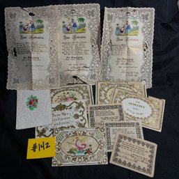 1857 German Baptism Certificates - Antique Ephemera COOL