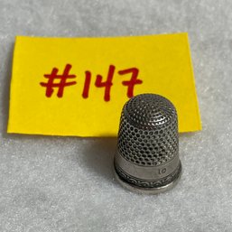 Antique Sterling Silver Thimble #147