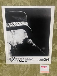 Johnny Winter Signed 8' X 10' Photo - Vintage Autograph