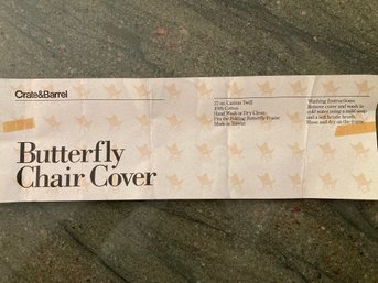 Crate & Barrel Butterfly Chair Cover NEW Black