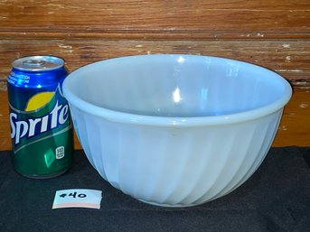 White Swirl FIRE KING Oven Ware Bowl VINTAGE
