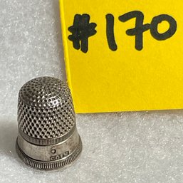 Antique Coin Silver Thimble #170