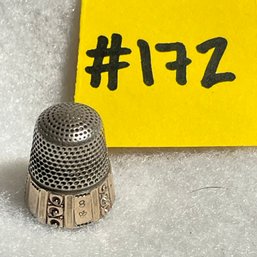 Antique Sterling Silver Thimble With Gold Wash #172