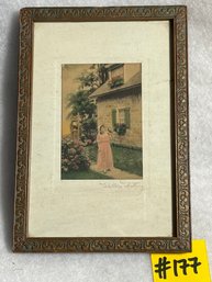 Small WALLACE NUTTING Hand Colored Photo - Signed & Framed