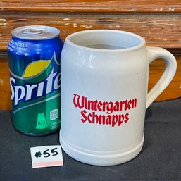 Wintergarten Schnapps 1/2 Liter Beer Stein, Stoneware Mug