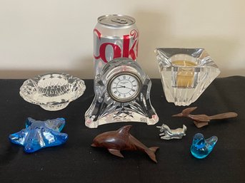 Waterford Crystal Clock, Fun Small Figurines, Crystal Candle Holders