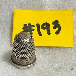 Antique Coin Silver Thimble #193