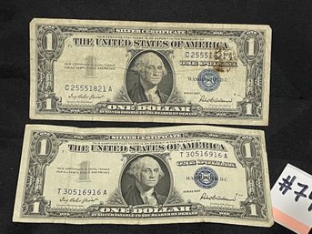 (2) Silver Certificates - Series 1957 Vintage U.S. Currency