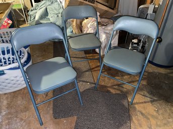 Set Of 3 Metal Folding Chairs