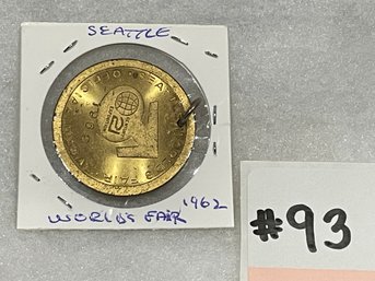 1962 Seattle World's Fair Official Medal $1,000,000 Silver Dollar Display
