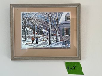 'Winter' Phil Austin Framed Silver Foil Print