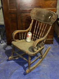 Antique Child's Press-Back Rocking Chair