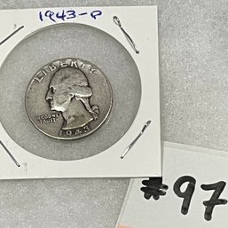 1943 Silver Washington Quarter - Vintage U.S. Coin WWII