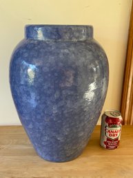 Extra Large Mottled Blue Art Pottery Urn Vase