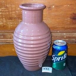 Mauve Ribbed Ceramic Vase