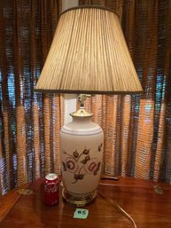 Hand Painted Flowers Frosted Glass Table Lamp #5 Ethan Allen