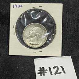 1934 Silver Quarter - American Coin