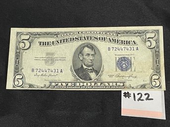 5 Dollar Silver Certificate - Series 1953 Vintage U.S. Currency