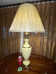 Vintage Light Yellow Ceramic Table Lamp #7 Ethan Allen