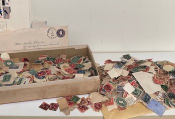 Antique Stamp Collection (in Chocolate Bar Box) - Cool Fancy Cancels & More