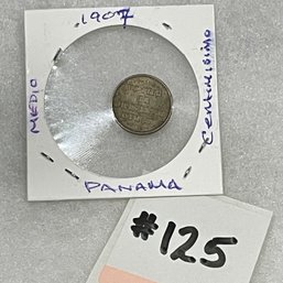 1907 Panama 1/2 Centesimo De Balboa Antique Coin