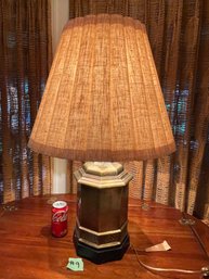 Octagonal Brass Table Lamp #9 Vintage Ethan Allen