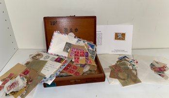 Antique Stamp Collection (In Kingston, NY Wood Cigar Box)