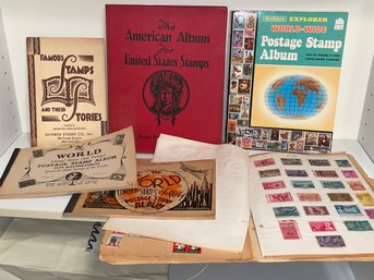 Stamp Collection In Vintage Albums