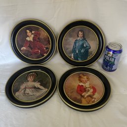 Set Of 4 'Guildcraft' Famous Paintings Metal Wall Plaques