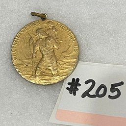 'St. Christopher Protect Us' Vintage Religious Medal