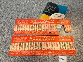 Vintage Speedball Pen Nibs & Book